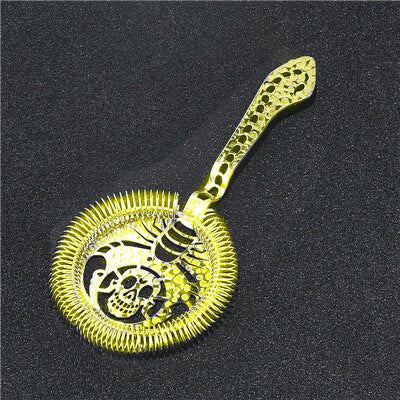 Edelstahl Skull und mechanische Uhren Bar Cocktail Sieb