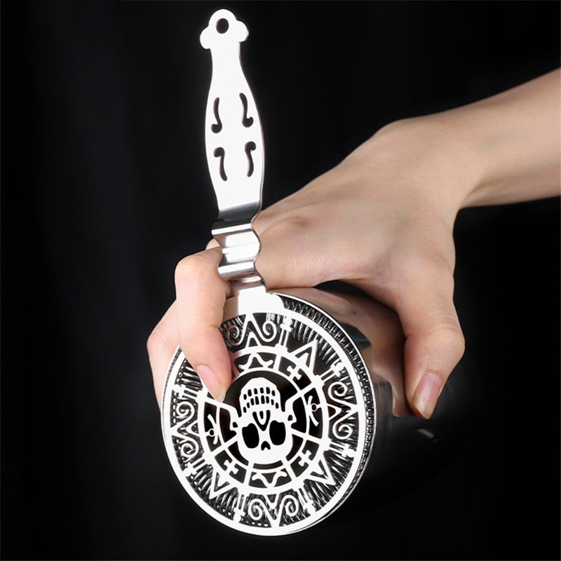 Edelstahl Skull und mechanische Uhren Bar Cocktail Sieb