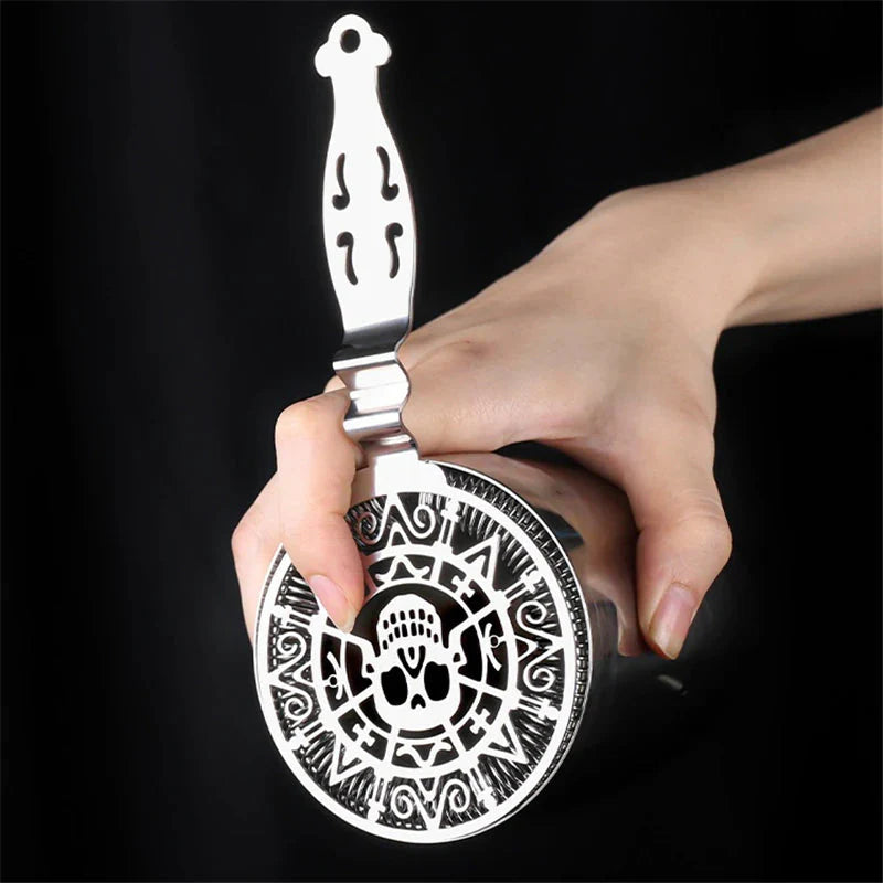 Edelstahl Skull und mechanische Uhren Bar Cocktail Sieb