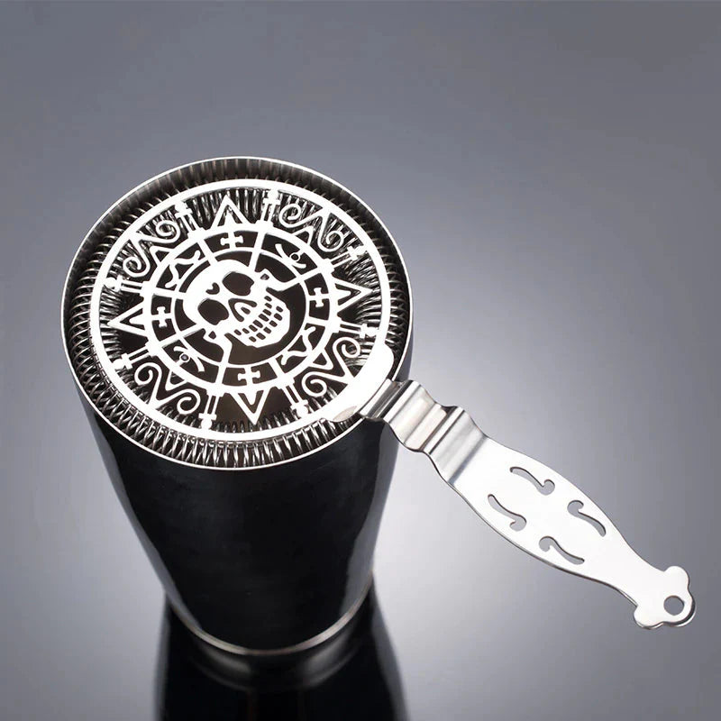 Edelstahl Skull und mechanische Uhren Bar Cocktail Sieb