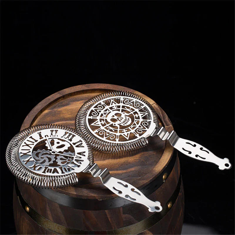 Edelstahl Skull und mechanische Uhren Bar Cocktail Sieb