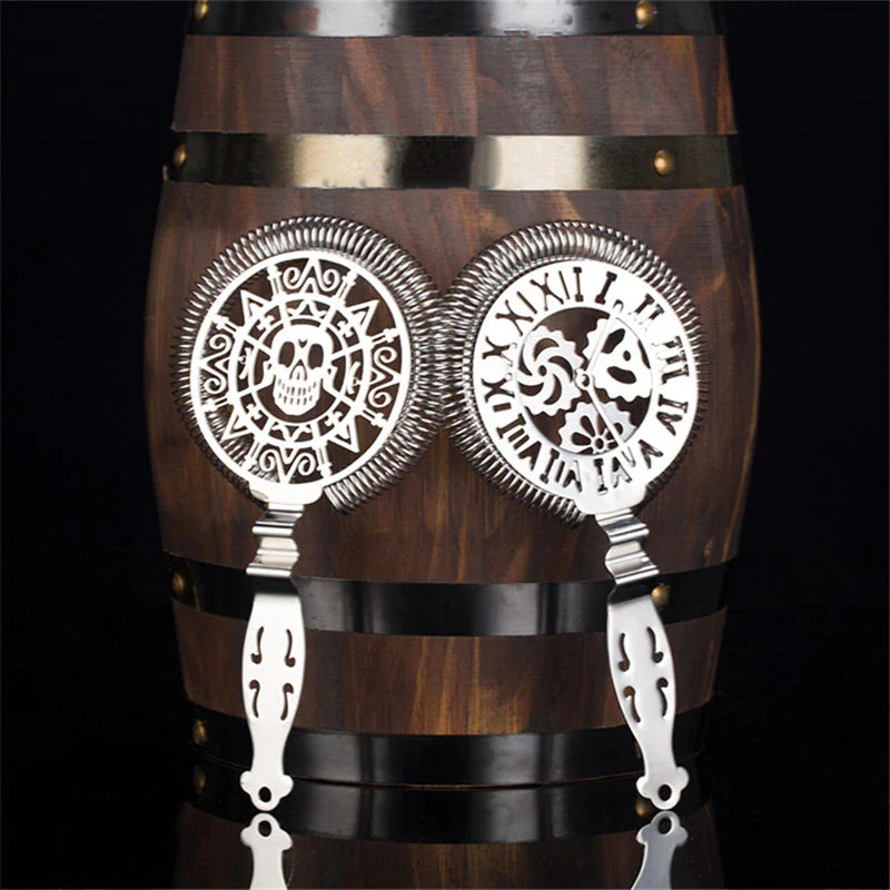 Edelstahl Skull und mechanische Uhren Bar Cocktail Sieb