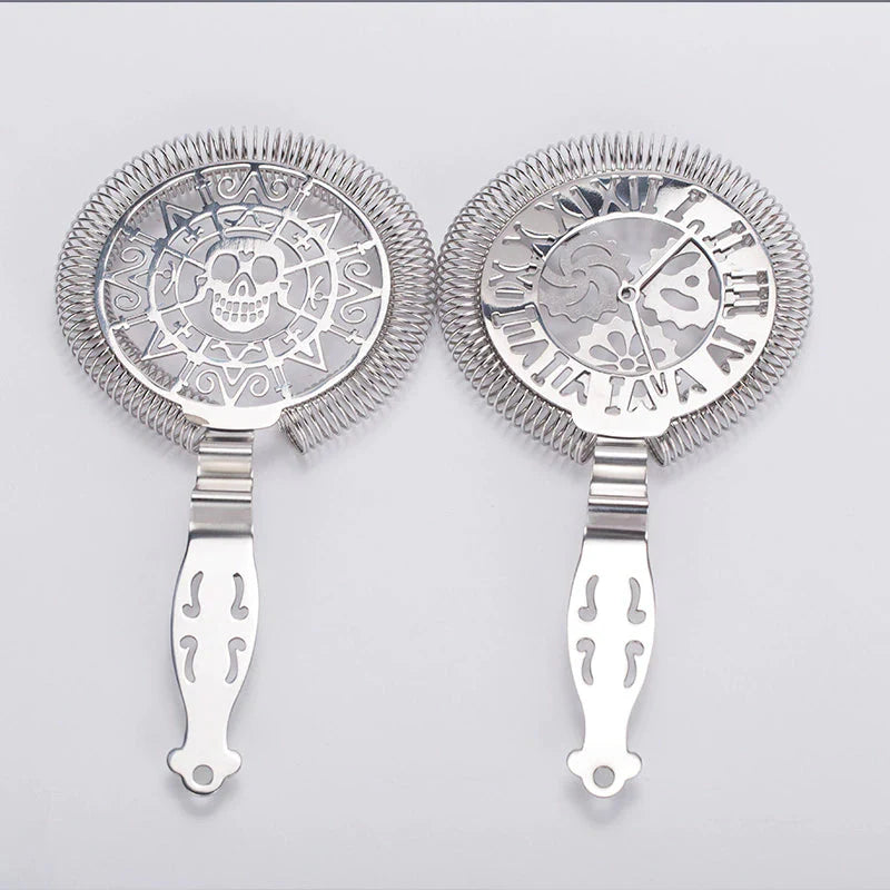 Edelstahl Skull und mechanische Uhren Bar Cocktail Sieb