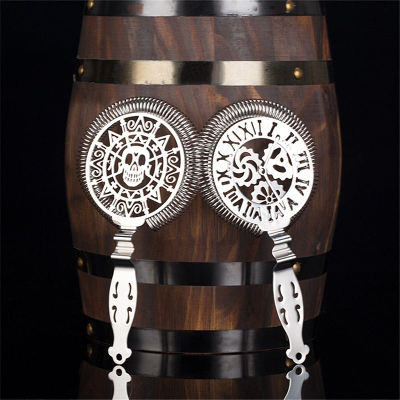 Edelstahl Skull und mechanische Uhren Bar Cocktail Sieb