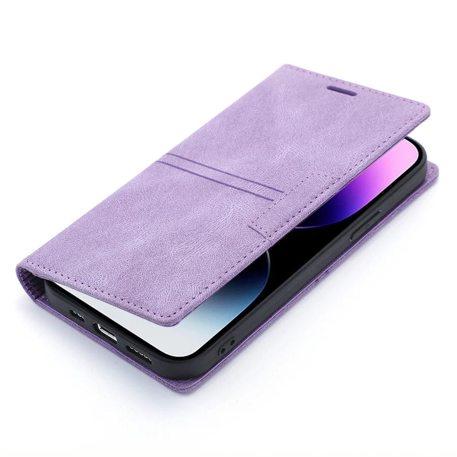 Frendorf | Wildleder iPhone Magnet Flip Cover Kartenhalter Geldbörse Hülle