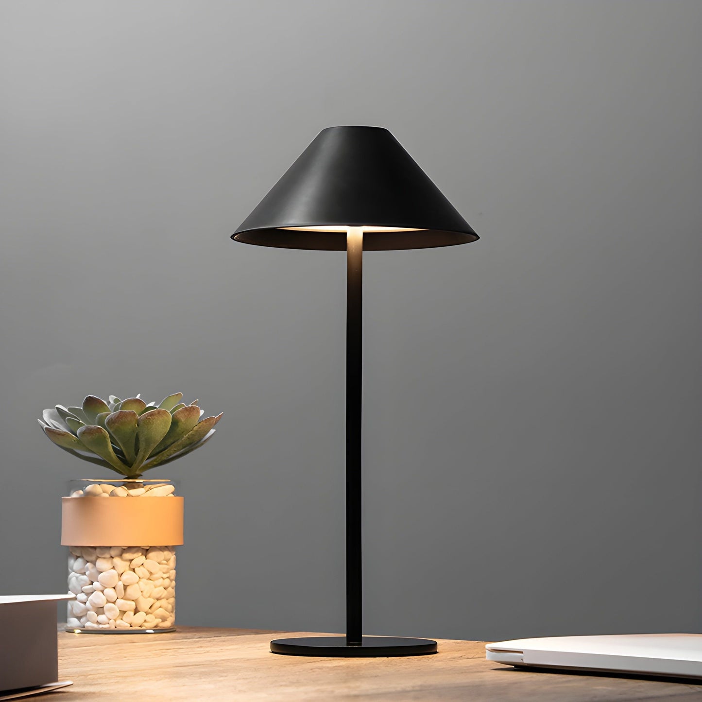 Minimalistische dimmbare Touch-Tischlampe - wasserdichtes und wiederaufladbares Licht Farbe