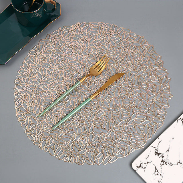 Frendorf | Tischmatte Bronzing PVC Platzdeckchen Hohlisolierung Untersetzer Pads