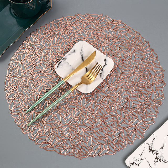 Frendorf | Tischmatte Bronzing PVC Platzdeckchen Hohlisolierung Untersetzer Pads
