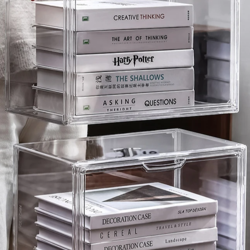 Transparente Aufbewahrungsbox für Bücher