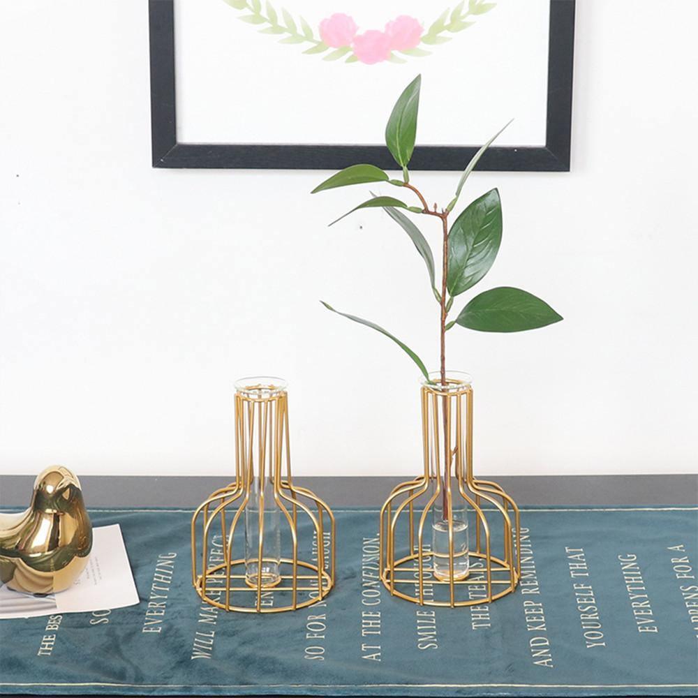 Frendorf | VaseTech Testrohr-Vase mit Metallständer | Modernes Design | Minimalistische Dekoration für Zuhause & Büro