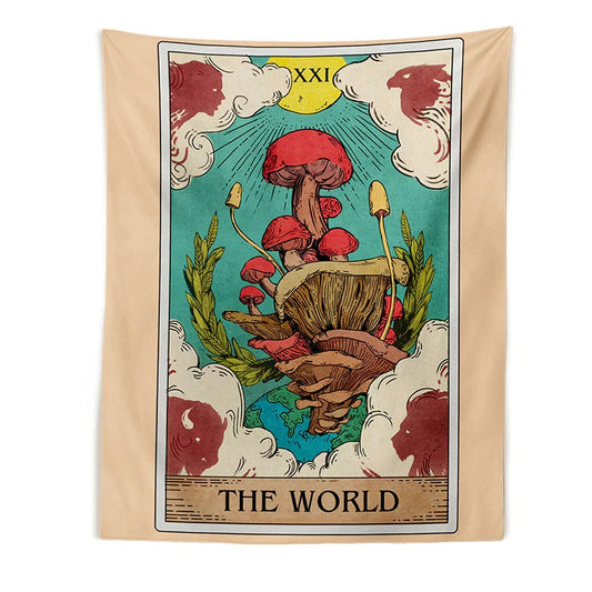 "Die Welt" Pilze Wandteppich