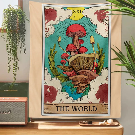 "Die Welt" Pilze Wandteppich