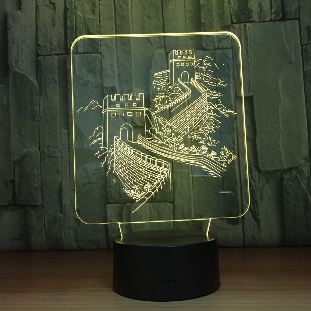 Große Mauer 3D Optische Illusionslampe