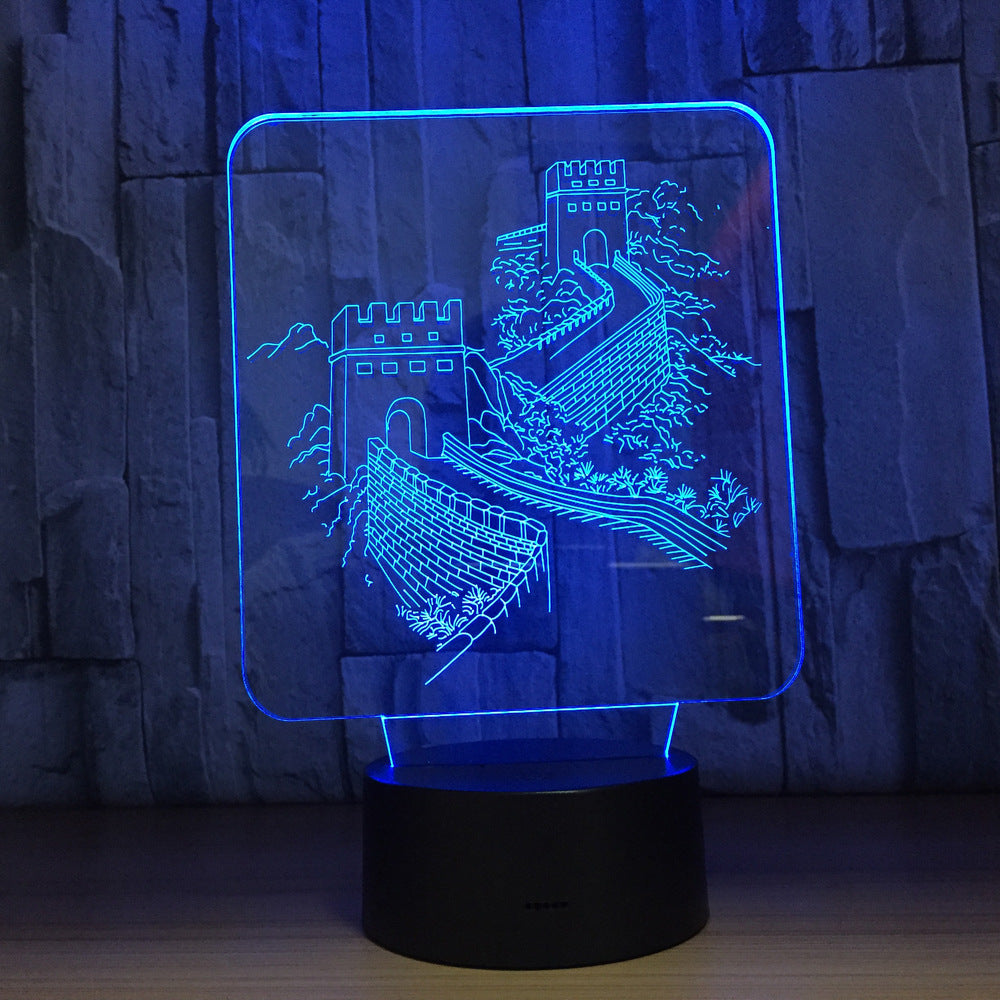 Große Mauer 3D Optische Illusionslampe