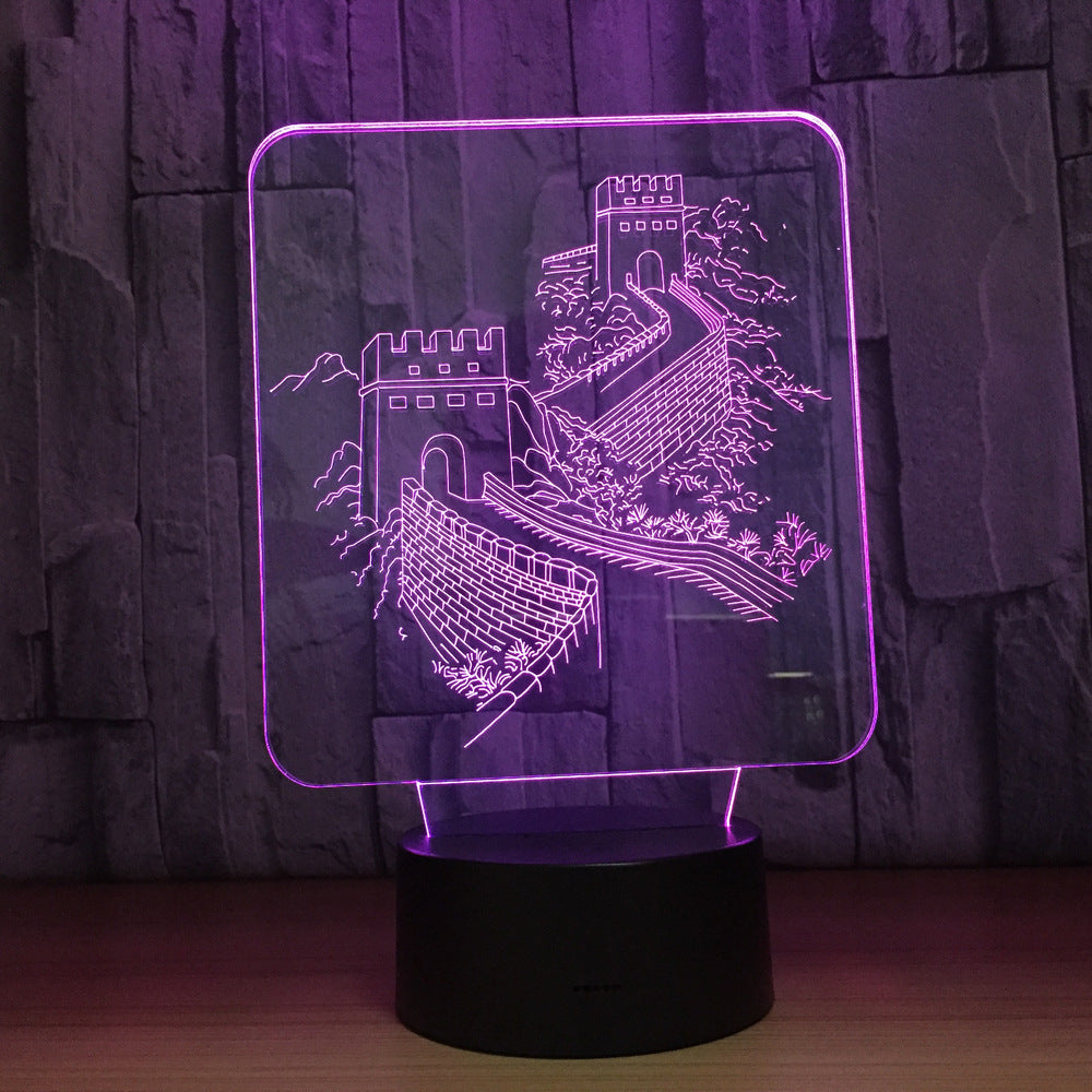 Große Mauer 3D Optische Illusionslampe
