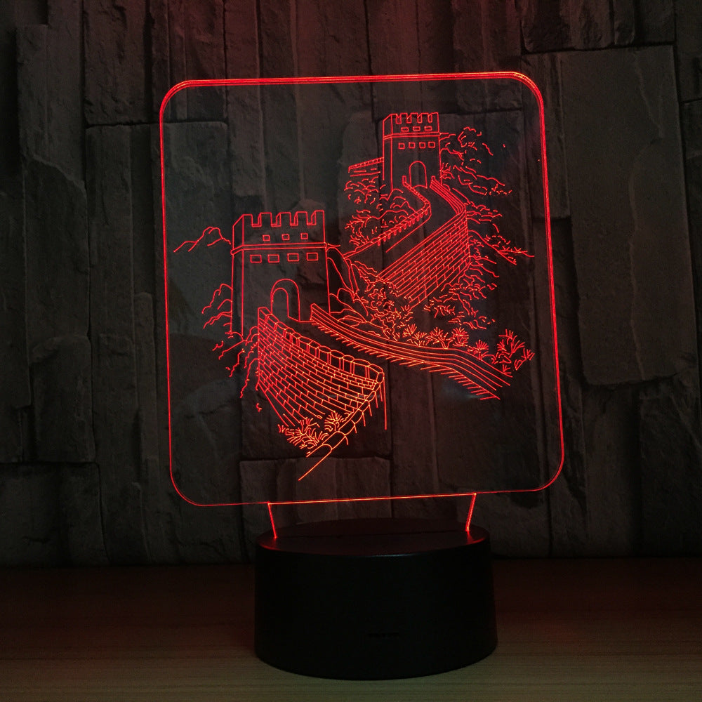Große Mauer 3D Optische Illusionslampe