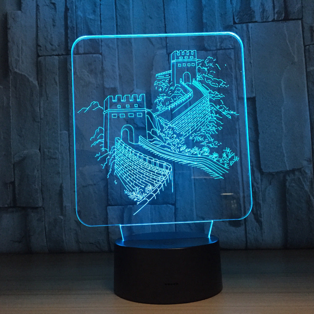 Große Mauer 3D Optische Illusionslampe