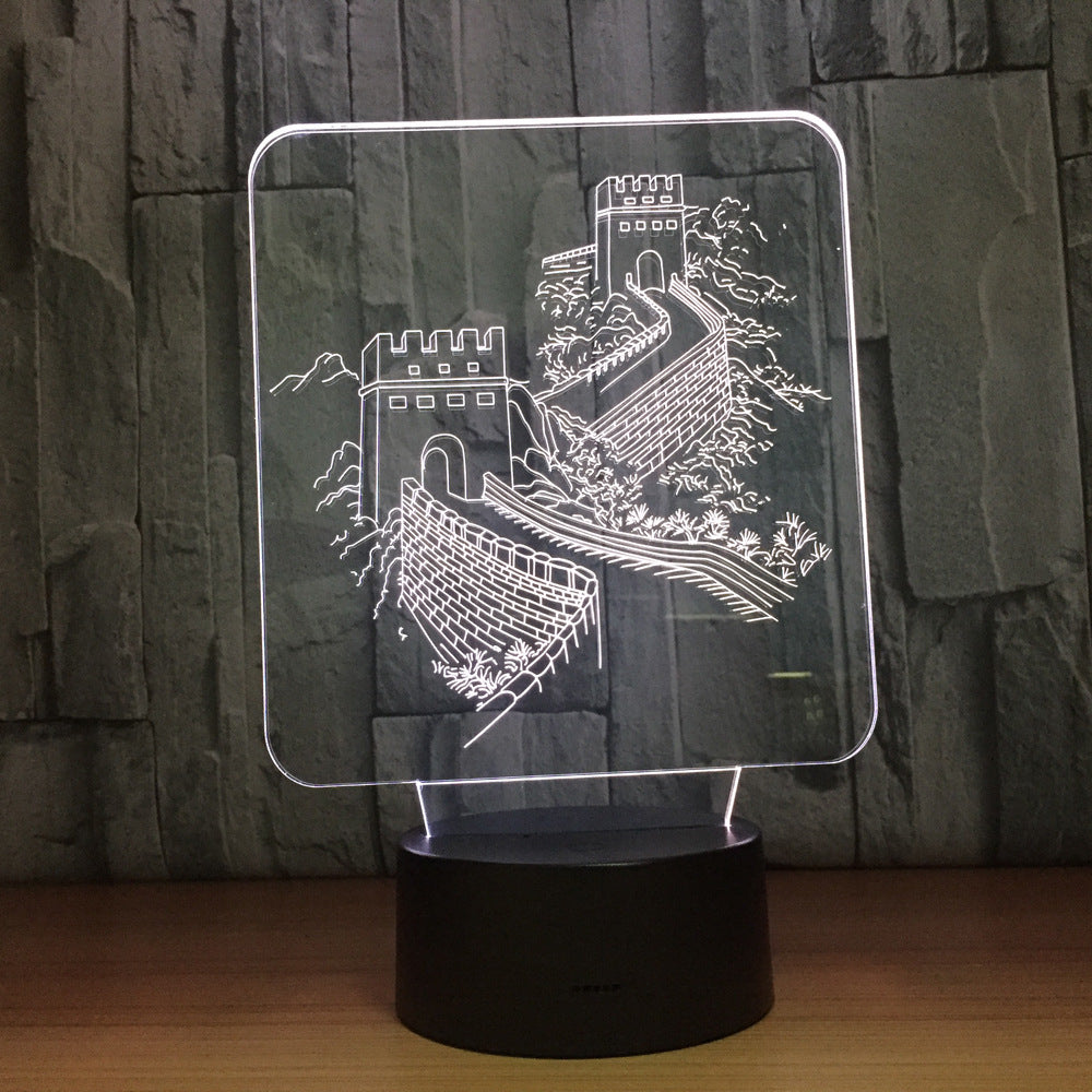 Große Mauer 3D Optische Illusionslampe