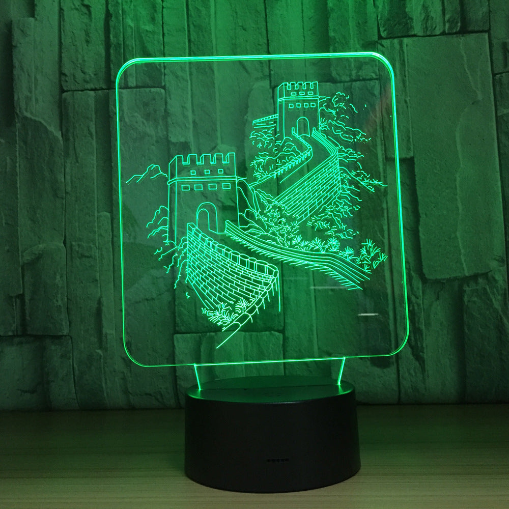Große Mauer 3D Optische Illusionslampe
