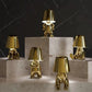 Frendorf | ThinkerGlow™ Goldene Denkfigur LED Tischlampe | Künstlerisches Stimmungslicht | Dekoleuchte für Zuhause & Büro
