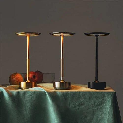 Frendorf | Kabellose NordicLight Tischlampe | USB Aufladbar, Metall, Dimmbar