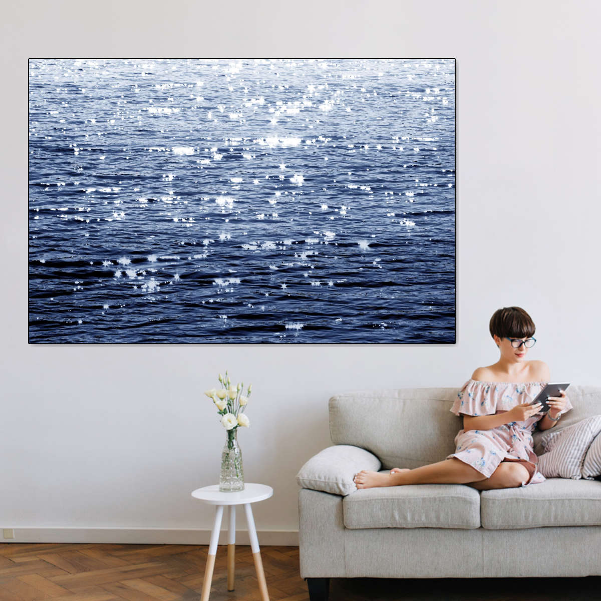 Frendorf | Sonniges Meer Indigo Wandkunst