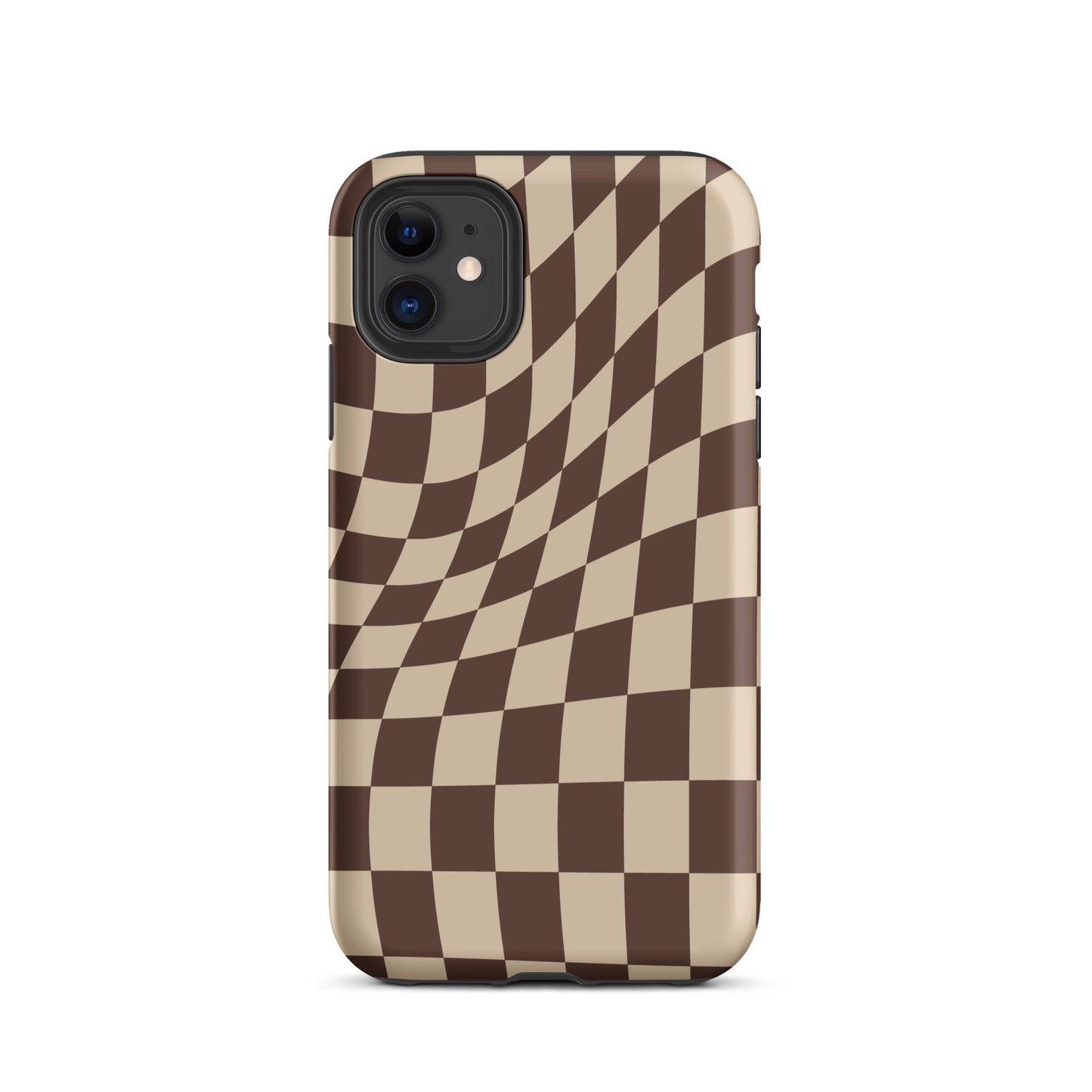 Wavy Checker iPhone® Hülle - Braun