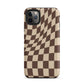 Wavy Checker iPhone® Hülle - Braun