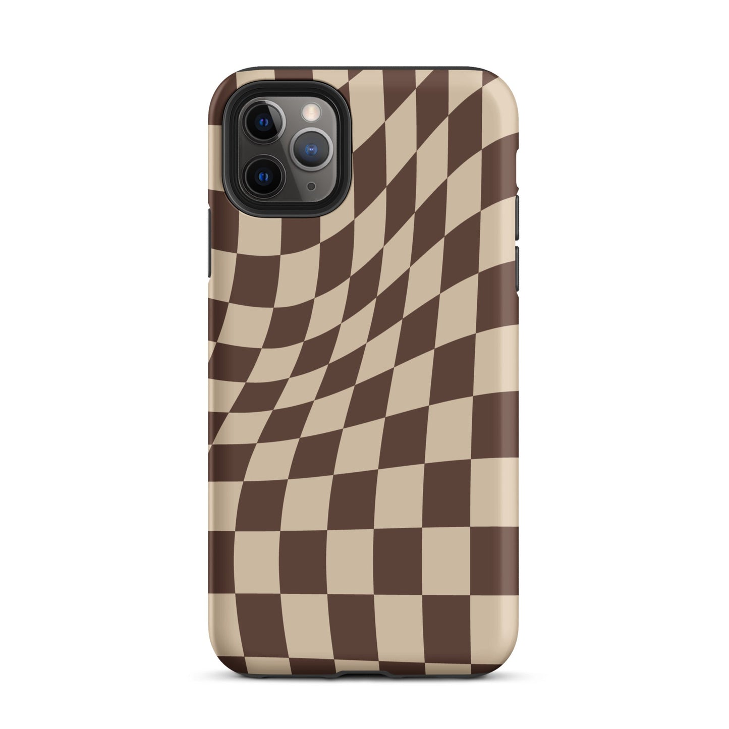 Wavy Checker iPhone® Hülle - Braun