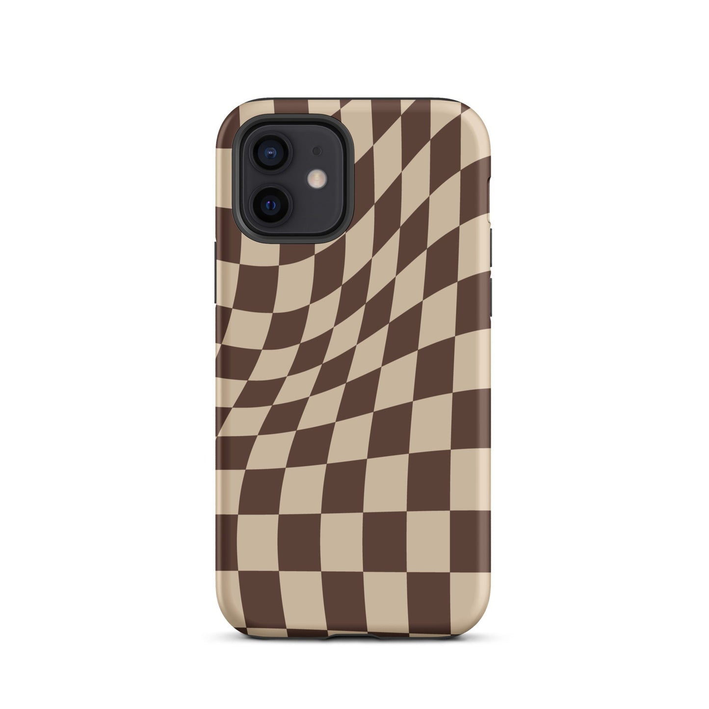 Wavy Checker iPhone® Hülle - Braun