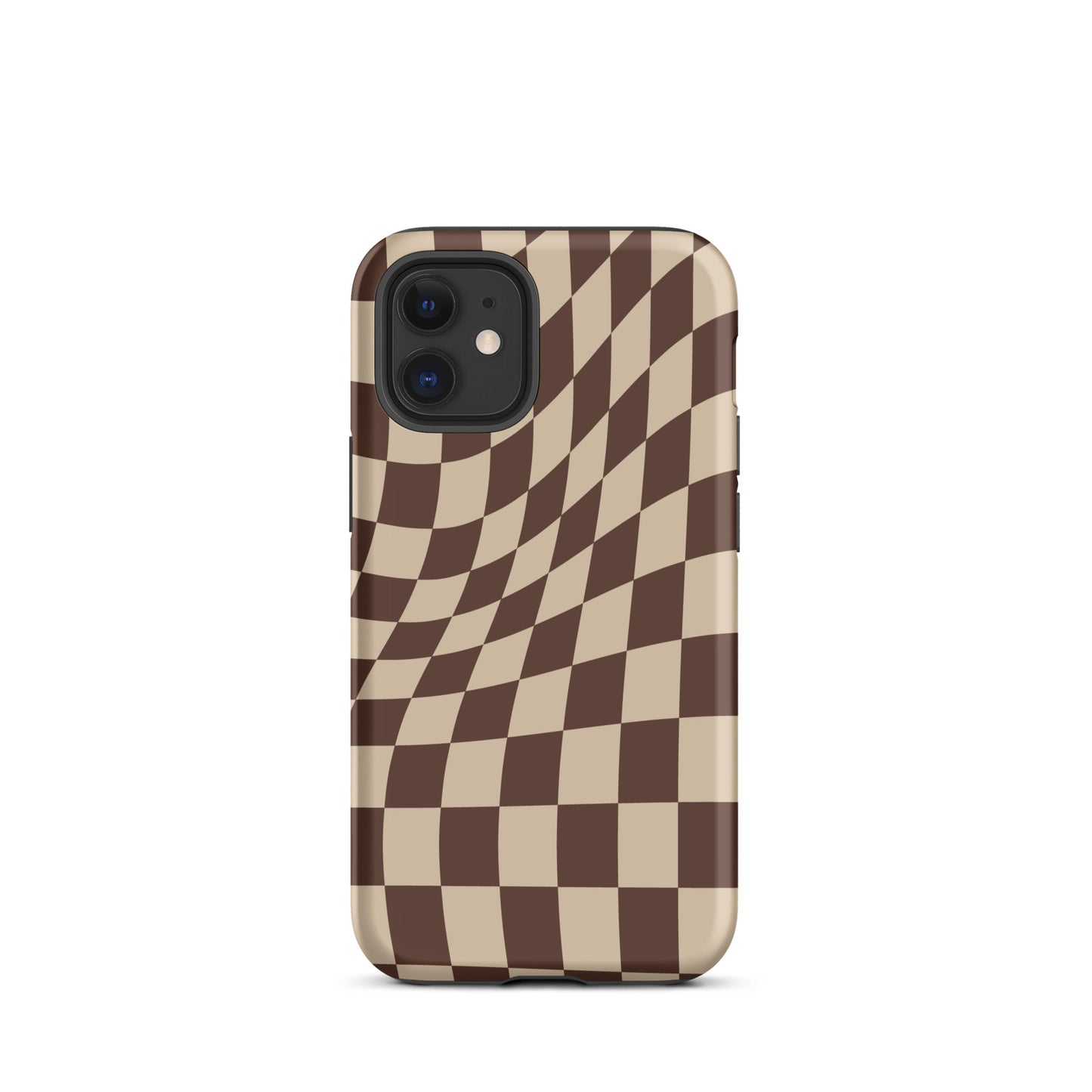Wavy Checker iPhone® Hülle - Braun