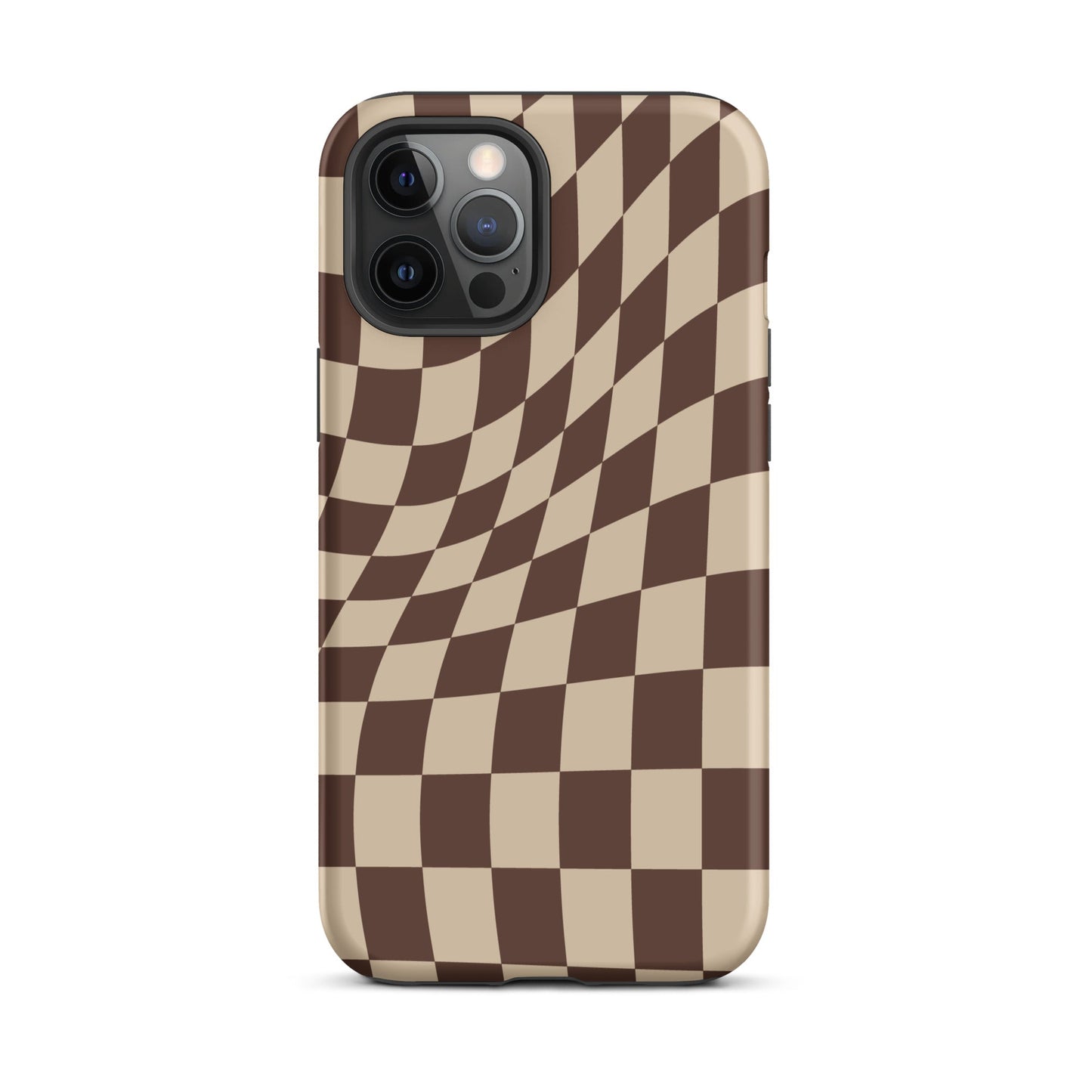 Wavy Checker iPhone® Hülle - Braun
