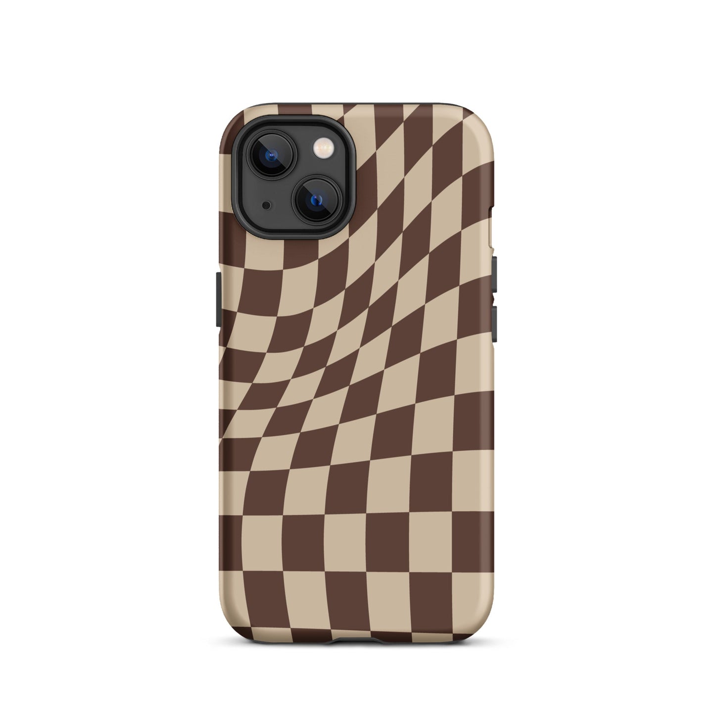 Wavy Checker iPhone® Hülle - Braun