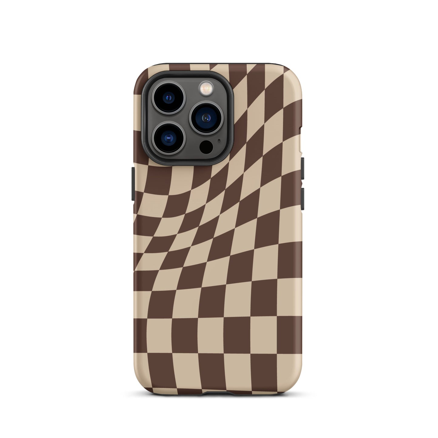 Wavy Checker iPhone® Hülle - Braun