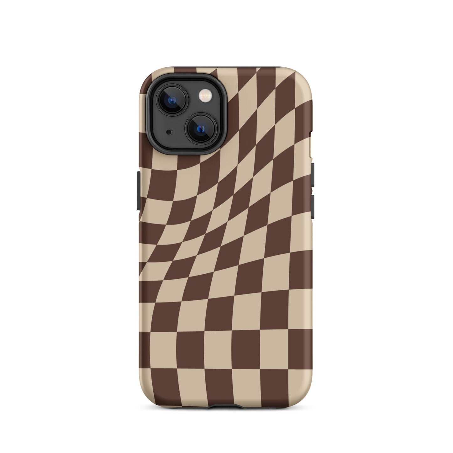 Wavy Checker iPhone® Hülle - Braun