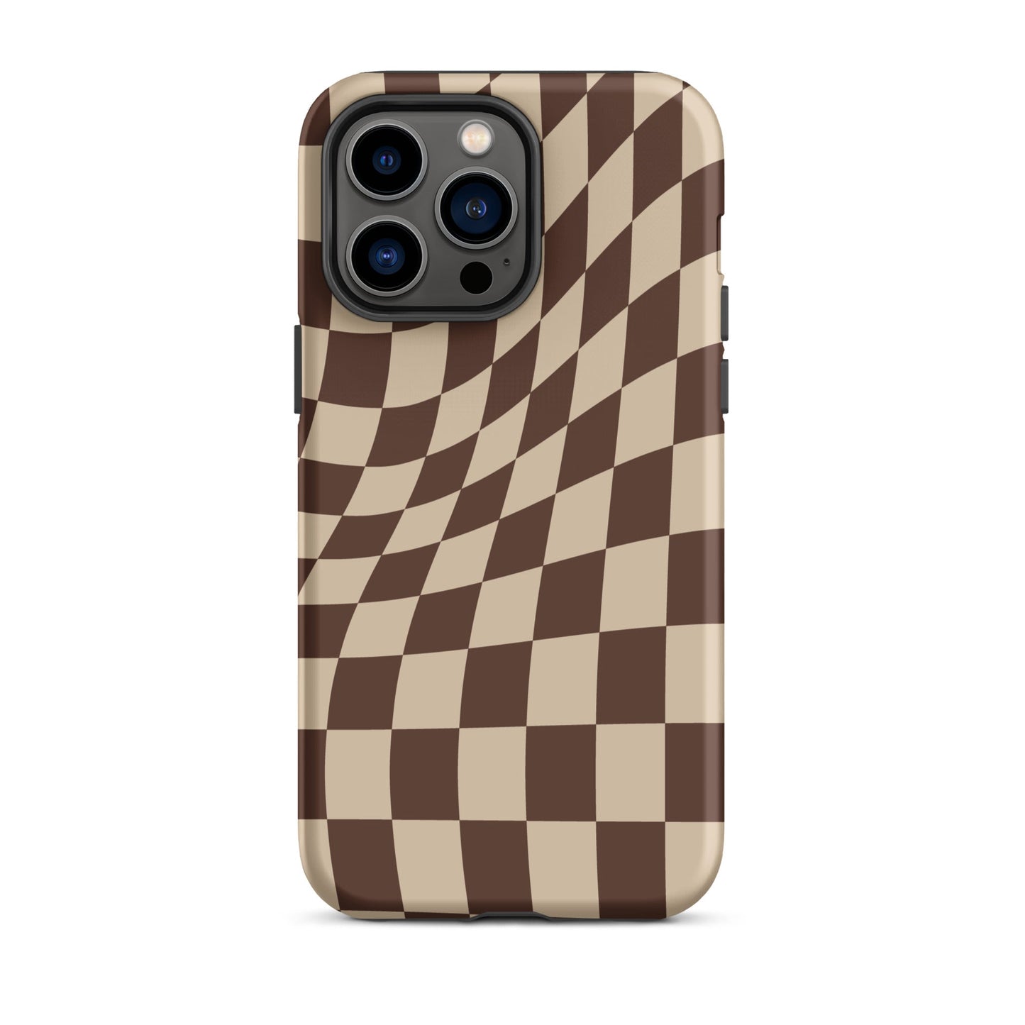 Wavy Checker iPhone® Hülle - Braun