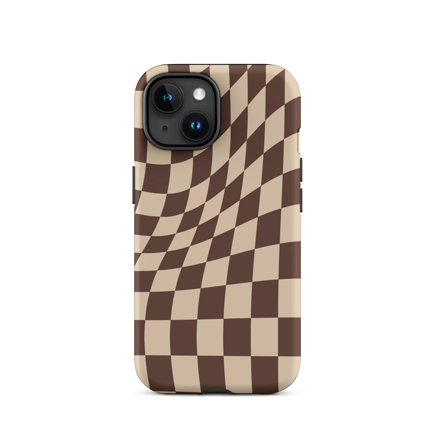 Wavy Checker iPhone® Hülle - Braun