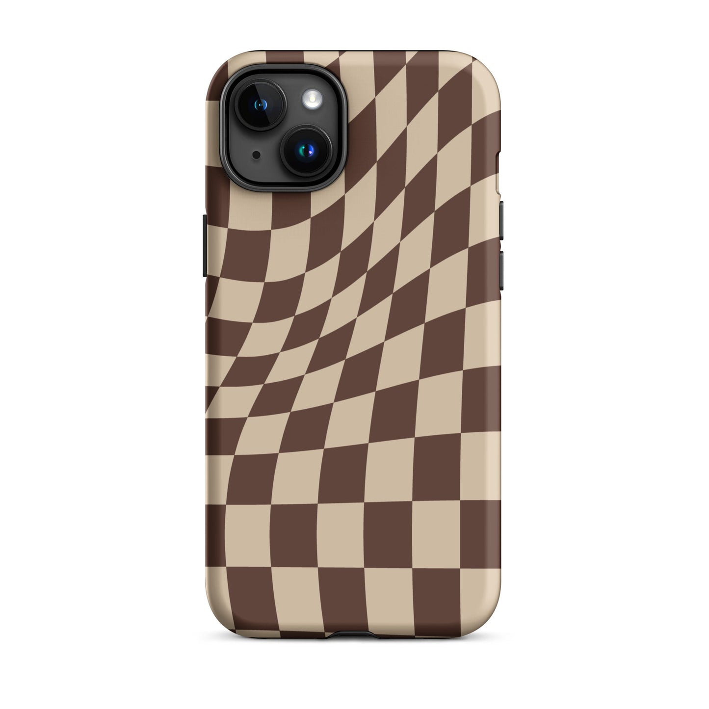 Wavy Checker iPhone® Hülle - Braun