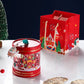Transparenter Weihnachtsglasbecher mit optionaler Geschenkbox
