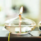 Transparente Öllampe aus Glas als Kerzenständer