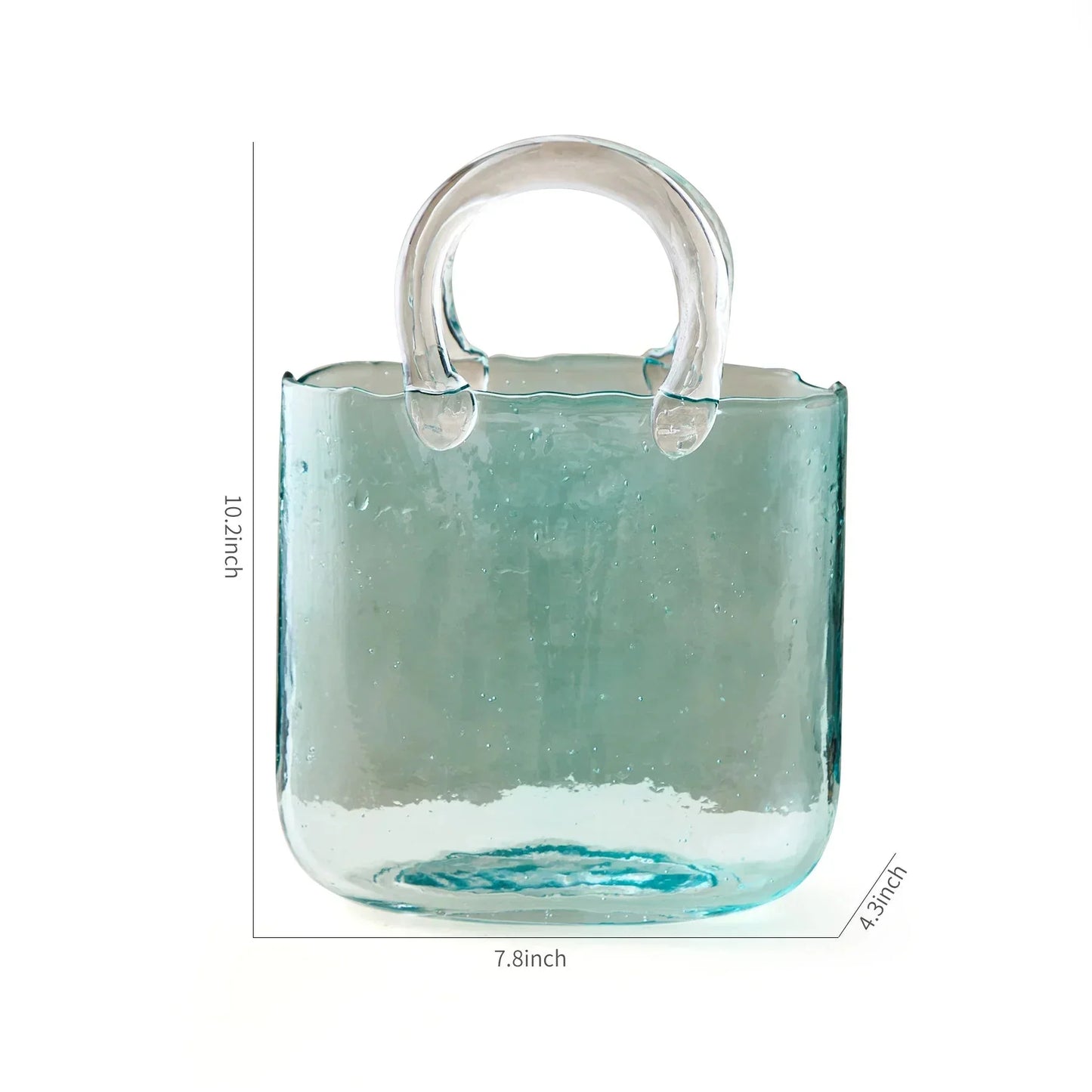 Transparente pastellfarbene Vase in Handtaschenform