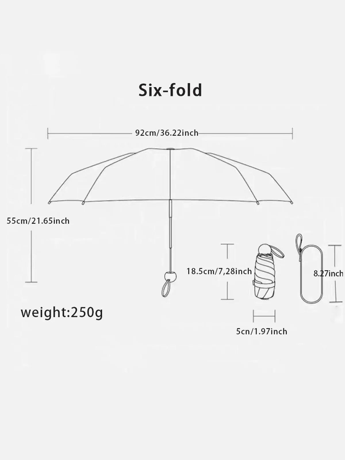 Frendorf | Reise Regenschirm kompakt leicht tragbar UK stark wasserdicht faltbare Regenschirme mit 6 Rippen verstärkt