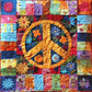 Trippy Hippie Zeichen Quilt