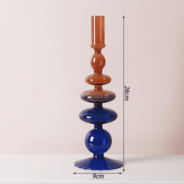 Zwei Farbglas klassische Handwerk Kerzenständer