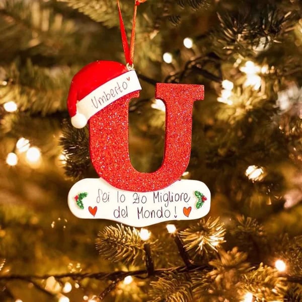 Frendorf | Personalisierte Weihnachts 24 Buchstaben Ornamente