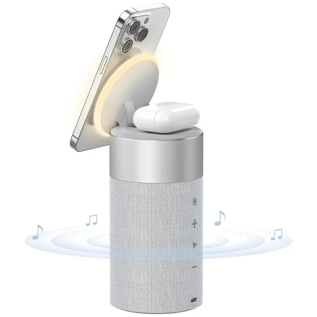 Frendorf | 2-in-1 MagSafe Ladegerät mit Bluetooth-Lautsprecher und Powerbank