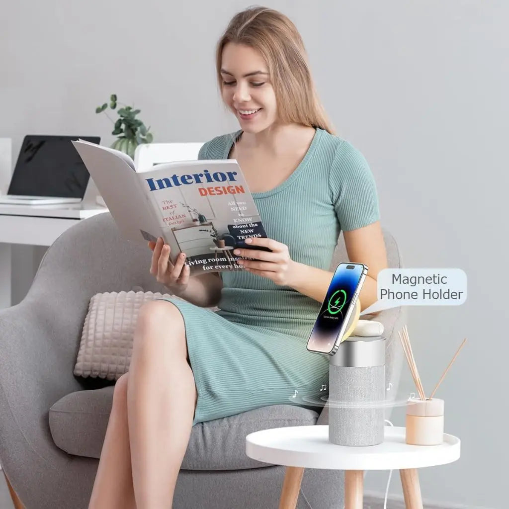 Frendorf | 2-in-1 MagSafe Ladegerät mit Bluetooth-Lautsprecher und Powerbank