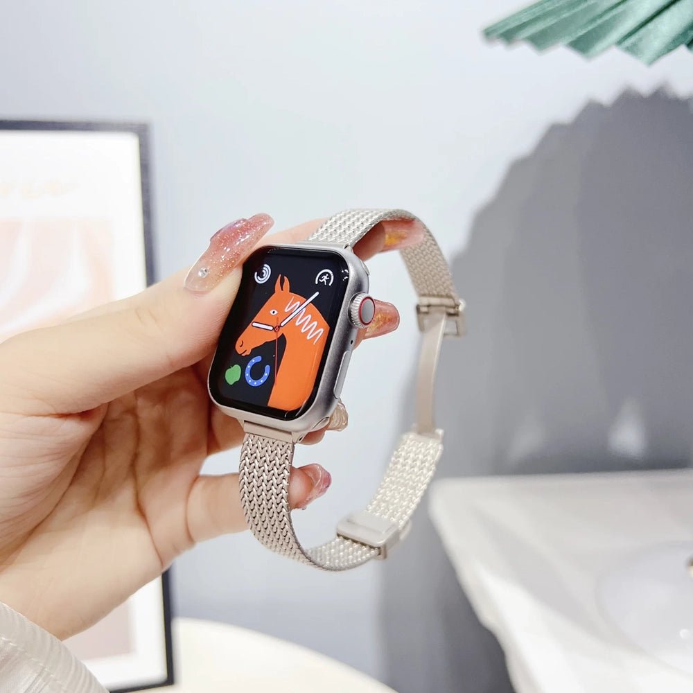 Frendorf | Damen Ultra-Dünnes Edelstahl Armband für Apple Watch