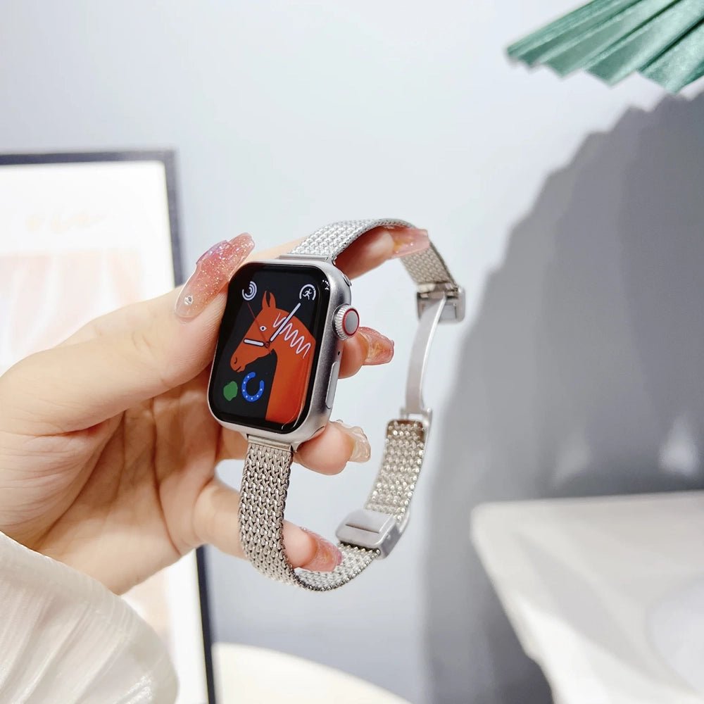 Frendorf | Damen ultra-dünnes Armband aus Edelstahl für Apple Watch