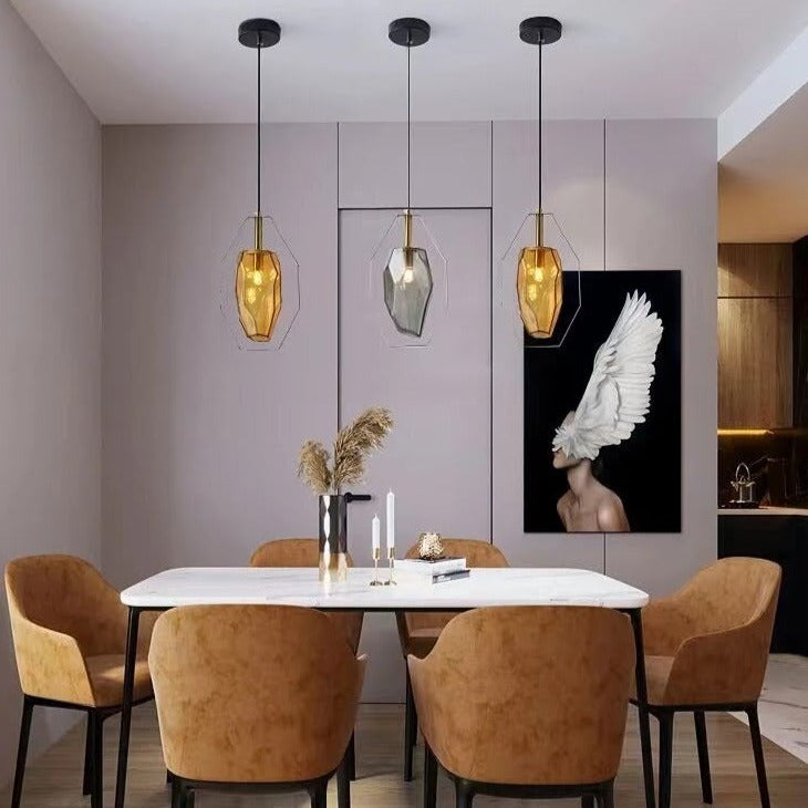 Frendorf | LumiStone Design Pendelleuchte | Moderner Stein-Look | Elegante Beleuchtung